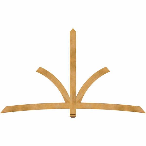 Ekena Millwork Davenport Rough Sawn Timber Gable Bracket, Western Red Cedar, 96"W x 56"H x 2"D x 4"F, 14/12 Pitch GBW096X56X0204DAV00RWR - main